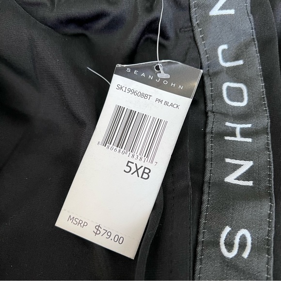 Sean John Side Stripe Logo Black Drawstring Pants New 5XB - Picture 3 of 6